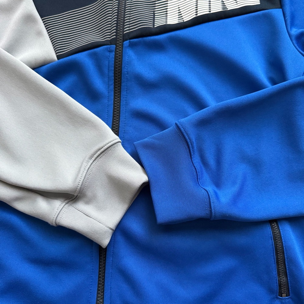Nike Men’s Vintage Y2K Full Zip Jacket Size L Retro Blue Gray Black Gym Active - Picture 4 of 8